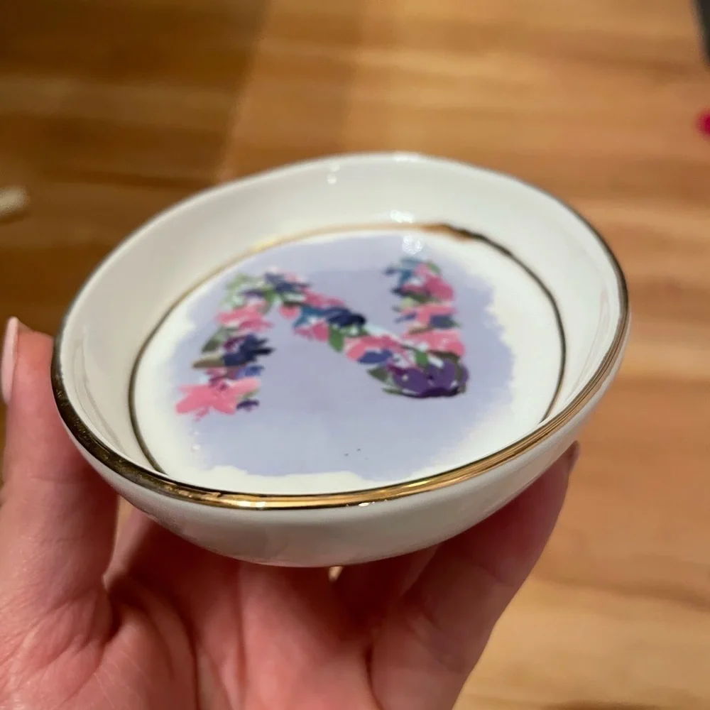 Anthropologie Kiana Mosley Monogram jewelry dish (N)